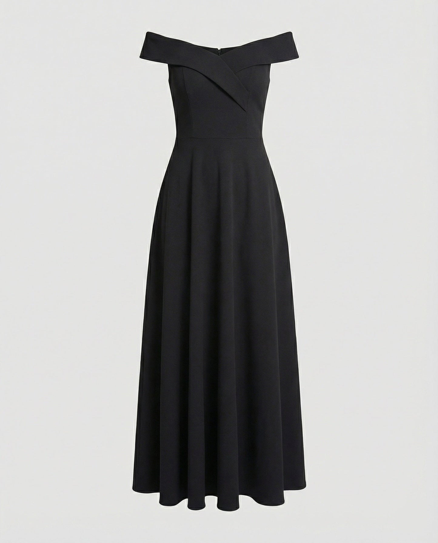 Ira - Elegante Bruiloft Gastenjurk Dames met Off-Shoulder Hals en Uitwaaierende Rok