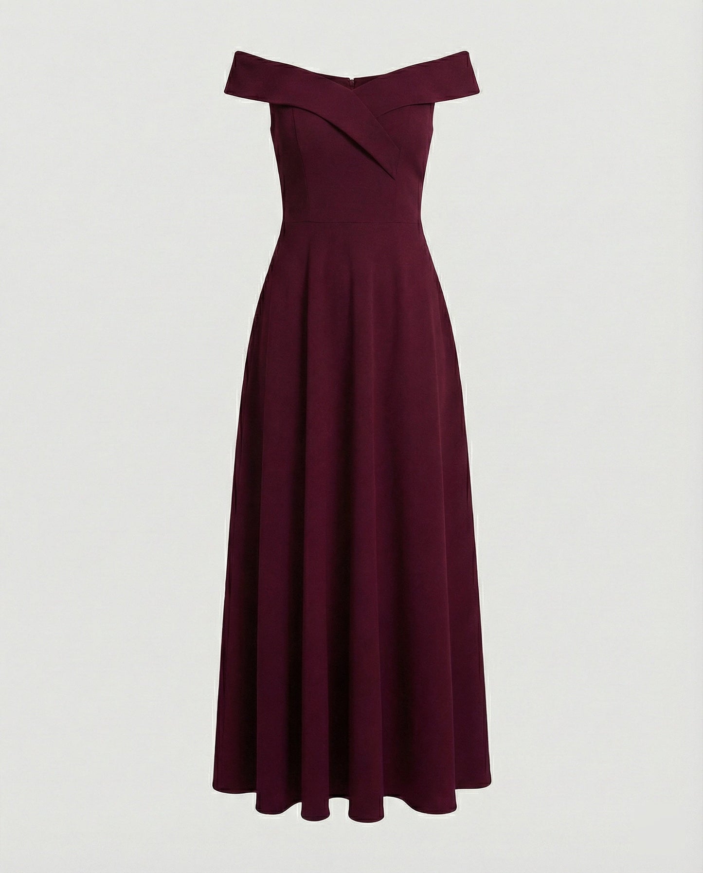 Ira - Elegante Bruiloft Gastenjurk Dames met Off-Shoulder Hals en Uitwaaierende Rok