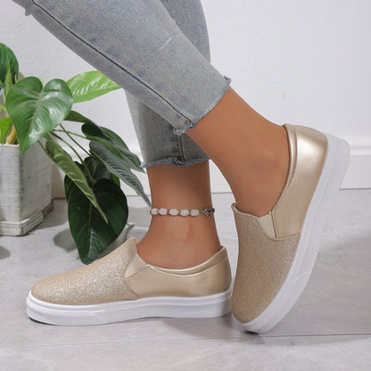 Iris - Dames Loafers Glitter voor Kerst met Plateauzool en Elastiek
