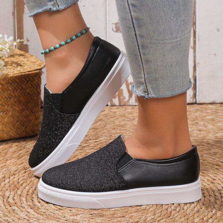 Iris - Dames Loafers Glitter voor Kerst met Plateauzool en Elastiek