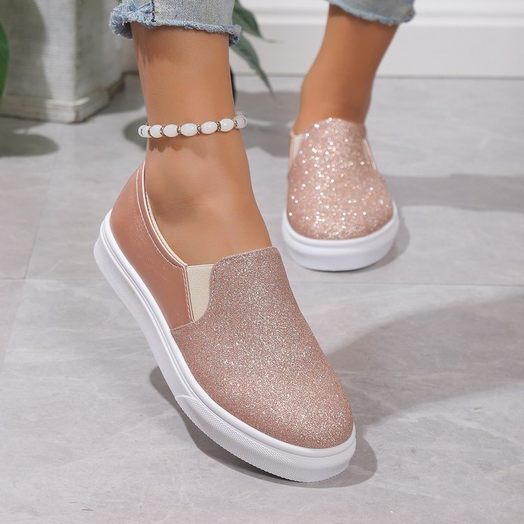 Iris - Dames Loafers Glitter voor Kerst met Plateauzool en Elastiek