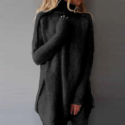 Iris - Dames Truijurk Gebreid Oversized met Col en Afgeronde Zoom