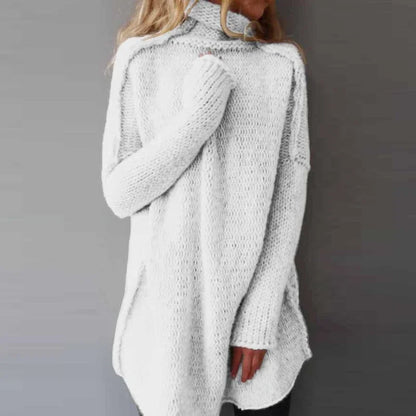 Iris - Dames Truijurk Gebreid Oversized met Col en Afgeronde Zoom