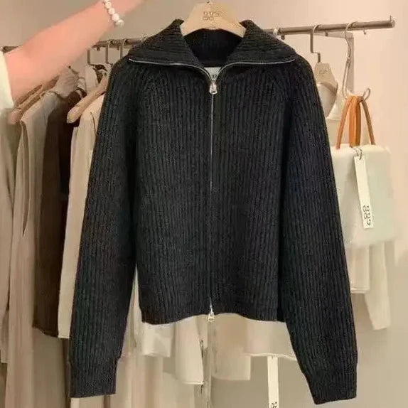 Iris - Dames Vest Wol Stijl voor de Herfst met Capuchon en Ritssluiting