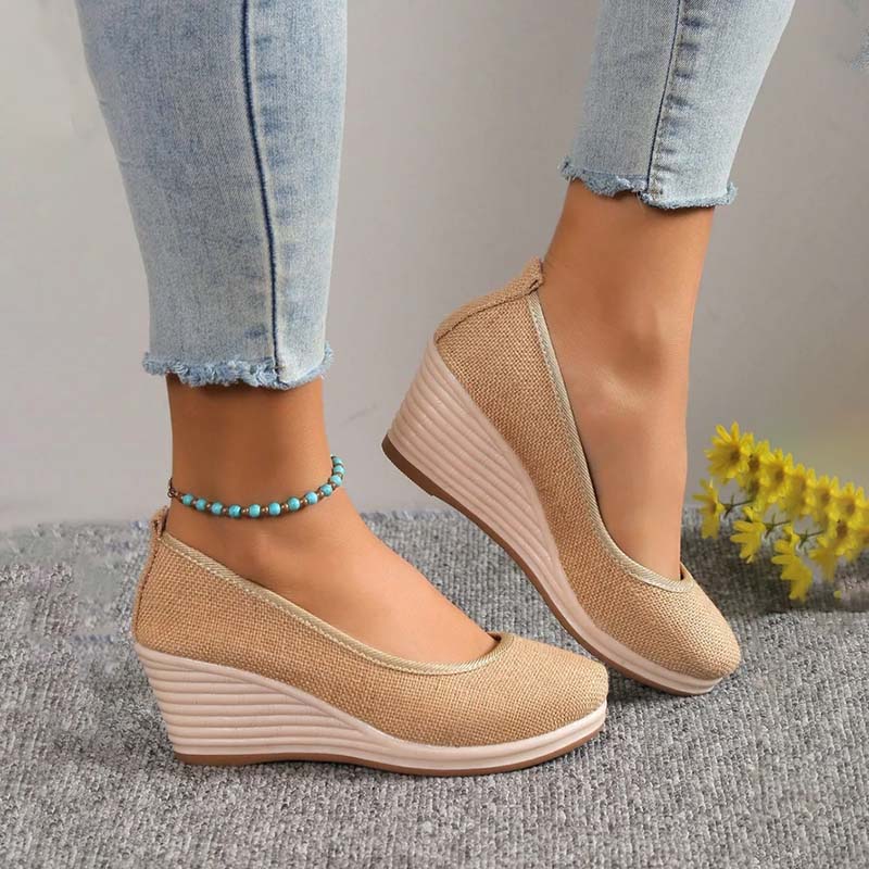 Iris - Elegante Orthopedische Sandalen Dames met Wigzool en Instapmodel