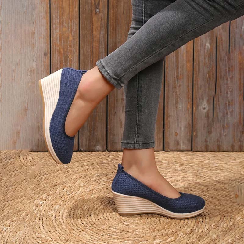 Iris - Elegante Orthopedische Sandalen Dames met Wigzool en Instapmodel