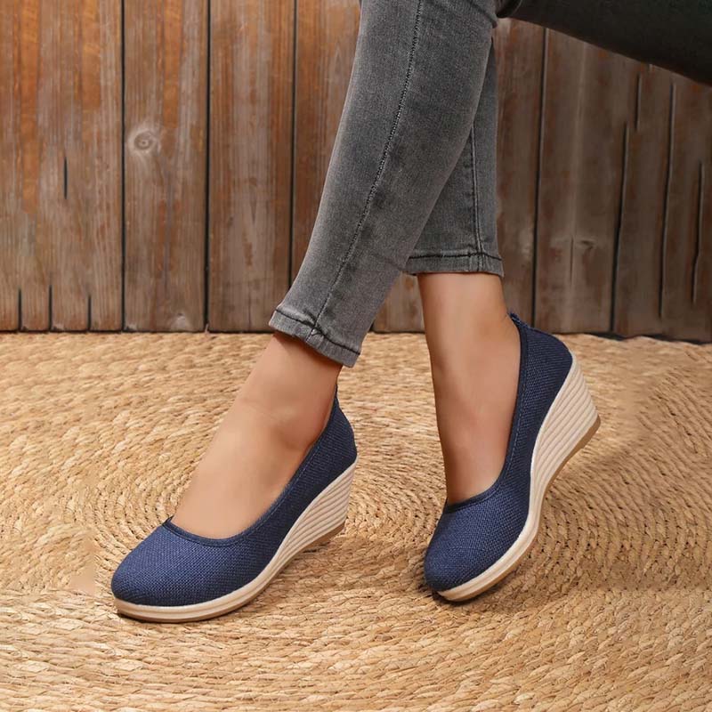 Iris - Elegante Orthopedische Sandalen Dames met Wigzool en Instapmodel