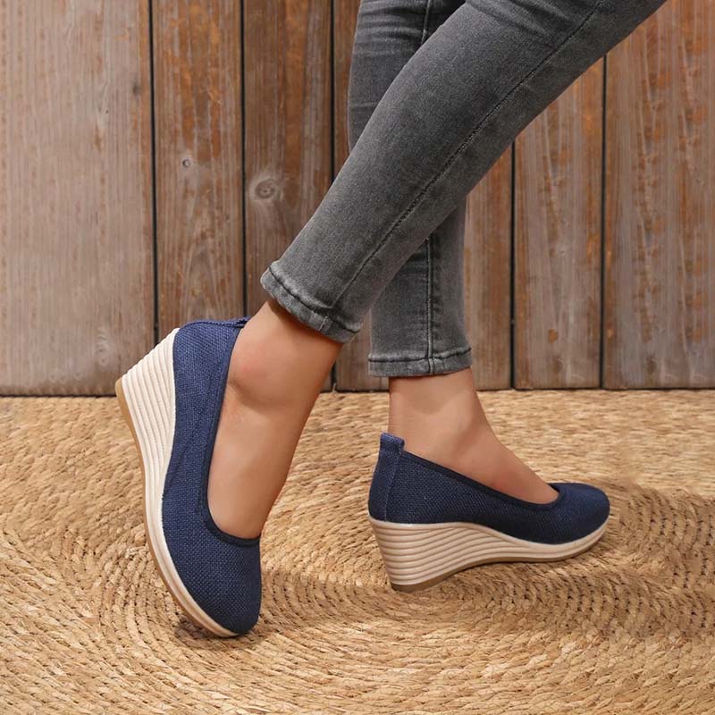 Iris - Elegante Orthopedische Sandalen Dames met Wigzool en Instapmodel