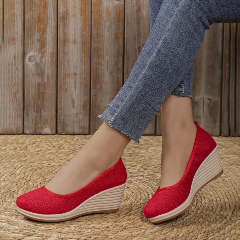 Iris - Elegante Orthopedische Sandalen Dames met Wigzool en Instapmodel