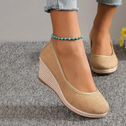 Iris - Elegante Orthopedische Sandalen Dames met Wigzool en Instapmodel