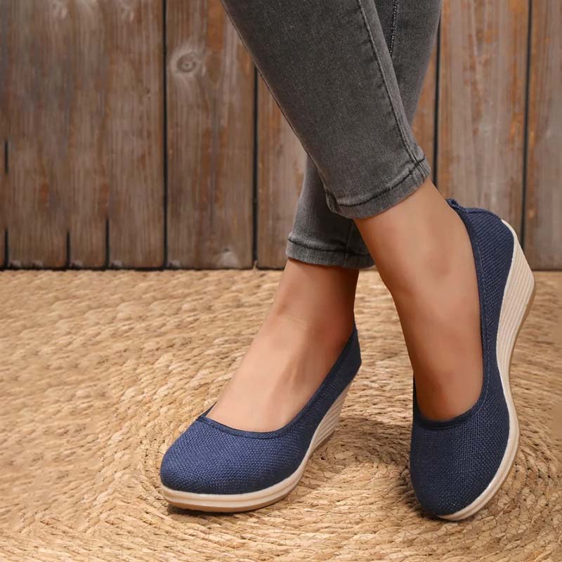 Iris - Elegante Orthopedische Sandalen Dames met Wigzool en Instapmodel