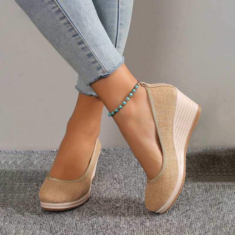 Iris - Elegante Orthopedische Sandalen Dames met Wigzool en Instapmodel