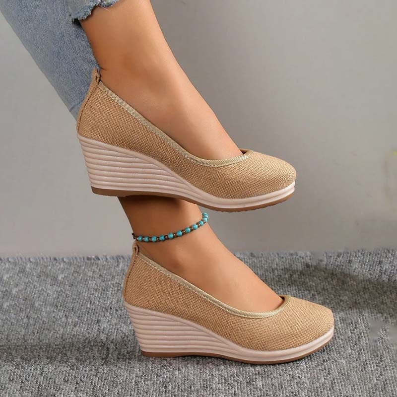 Iris - Elegante Orthopedische Sandalen Dames met Wigzool en Instapmodel