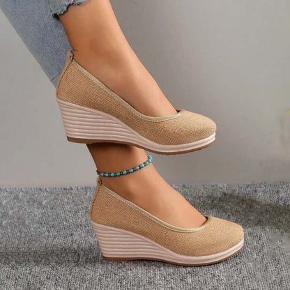 Iris - Elegante Orthopedische Sandalen Dames met Wigzool en Instapmodel