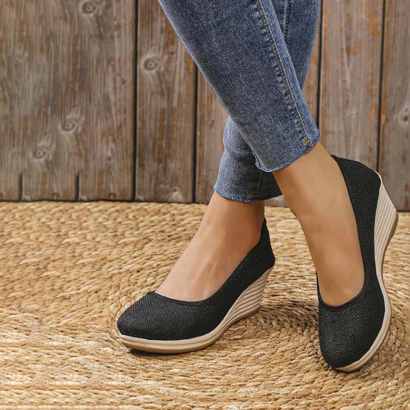 Iris - Elegante Orthopedische Sandalen Dames met Wigzool en Instapmodel