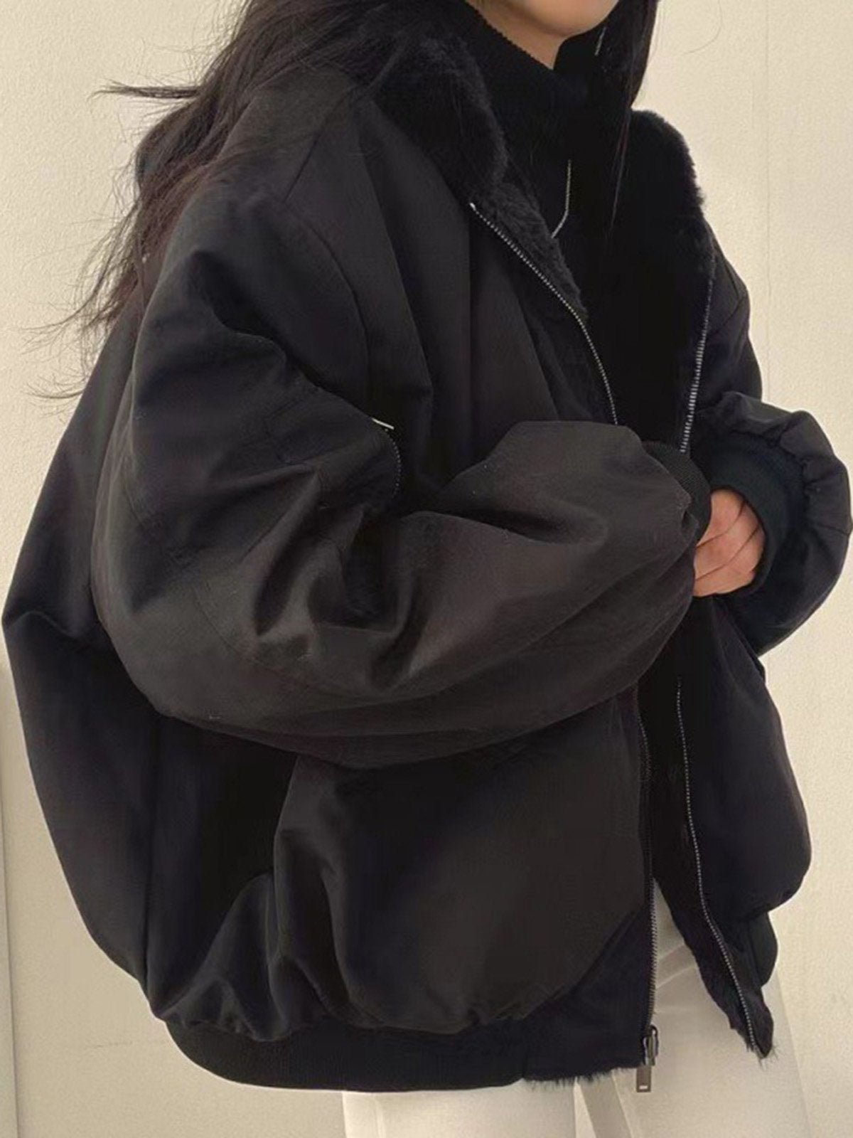 Isa - Dames Jas Warm met Fleecevoering en Capuchon in Oversized Pasvorm