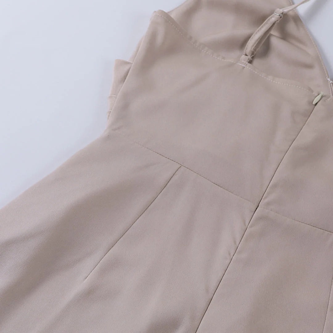 Isa - Sexy Bruiloft Gastenjurk Dames met Cowl-hals en Hoge Split