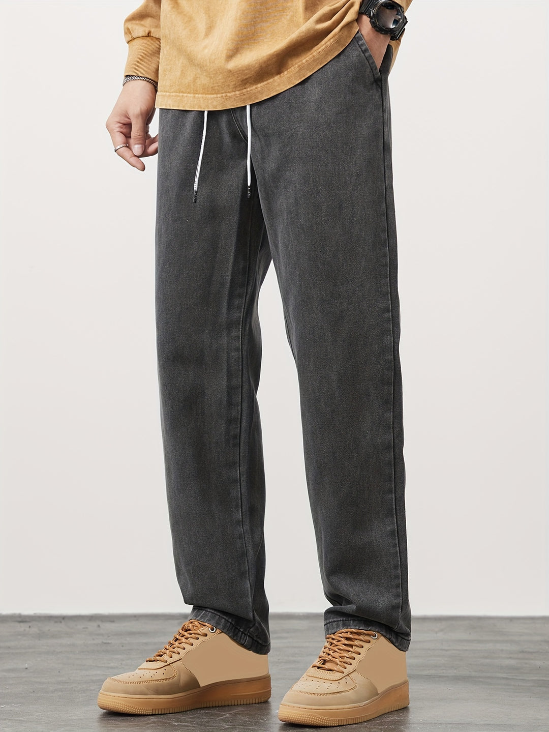 Jeans Heren - Baggy Jeans met Elastische Taille en Koordje | Casual