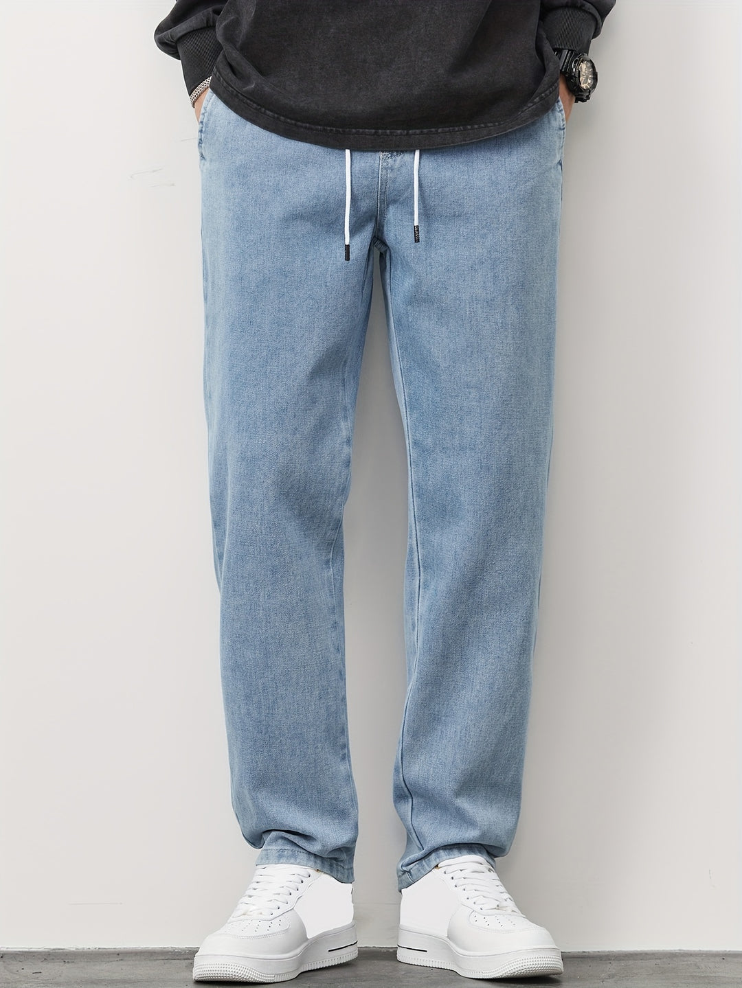 Jeans Heren - Baggy Jeans met Elastische Taille en Koordje | Casual