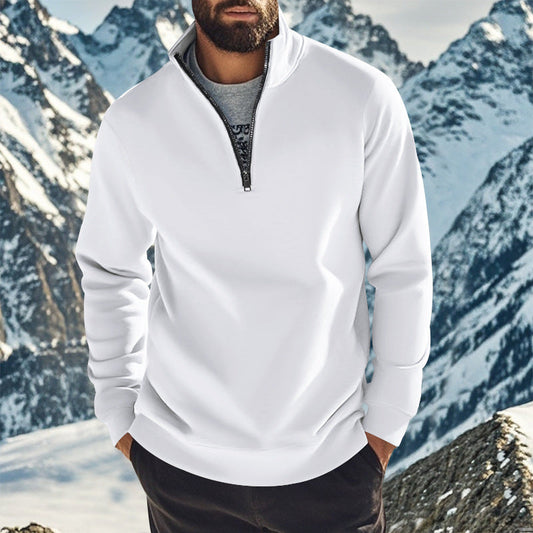Jesse - Heren Warme Winter Quarter Zip Trui met Hoge Opstaande Kraag
