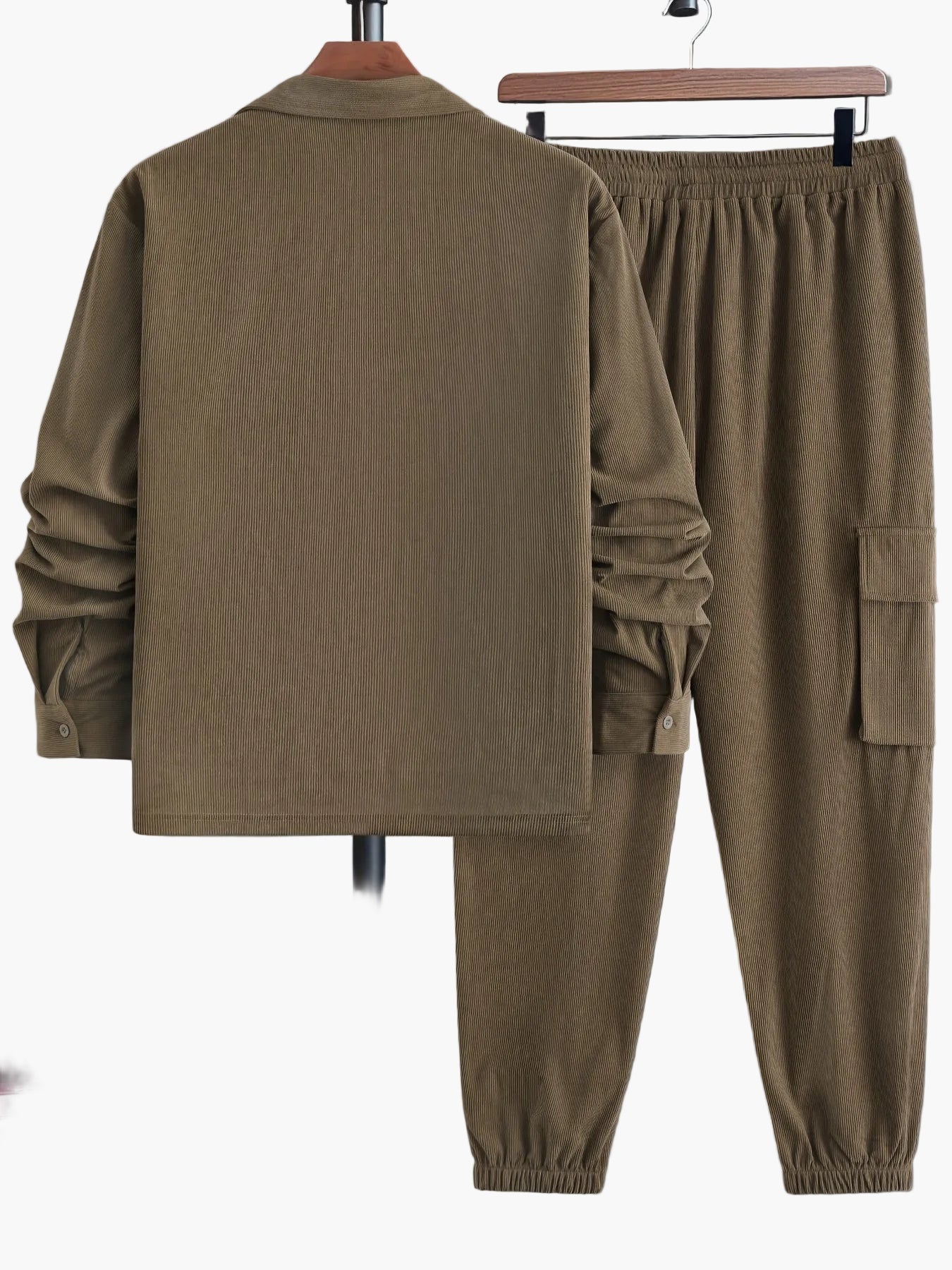 Co-ord Set Heren - Gestructureerd Overhemdjack met Cargo Broek | Casual