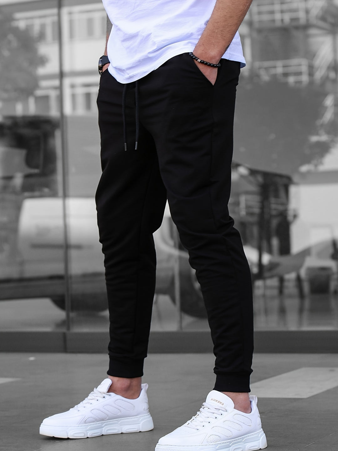 Joggingbroek Heren - Slim Fit met Ritszakken en Manchet | Casual