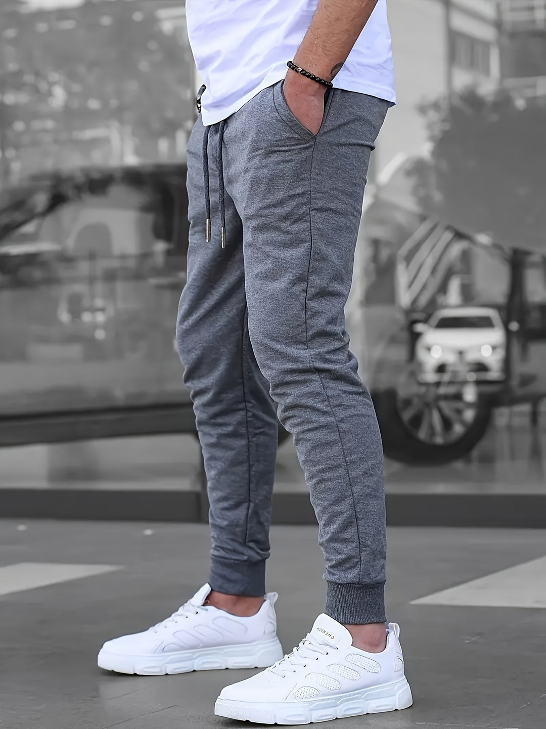 Joggingbroek Heren - Slim Fit met Ritszakken en Manchet | Casual