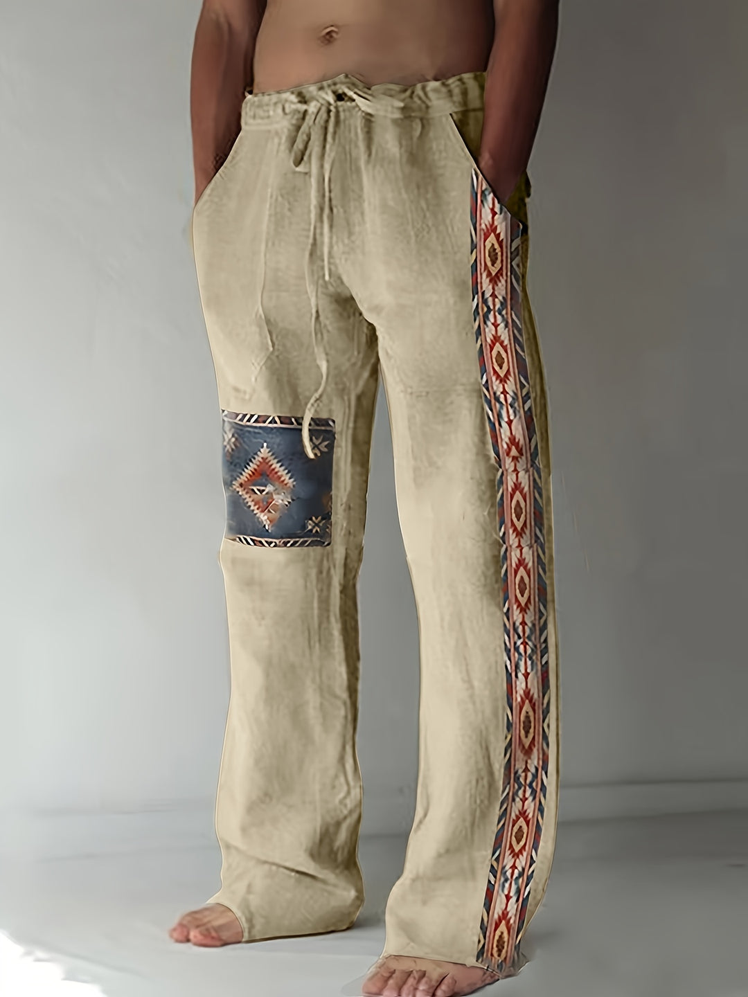 Broek Heren - Losse Zomerbroek met Etnische Print en Koordje | Zomer