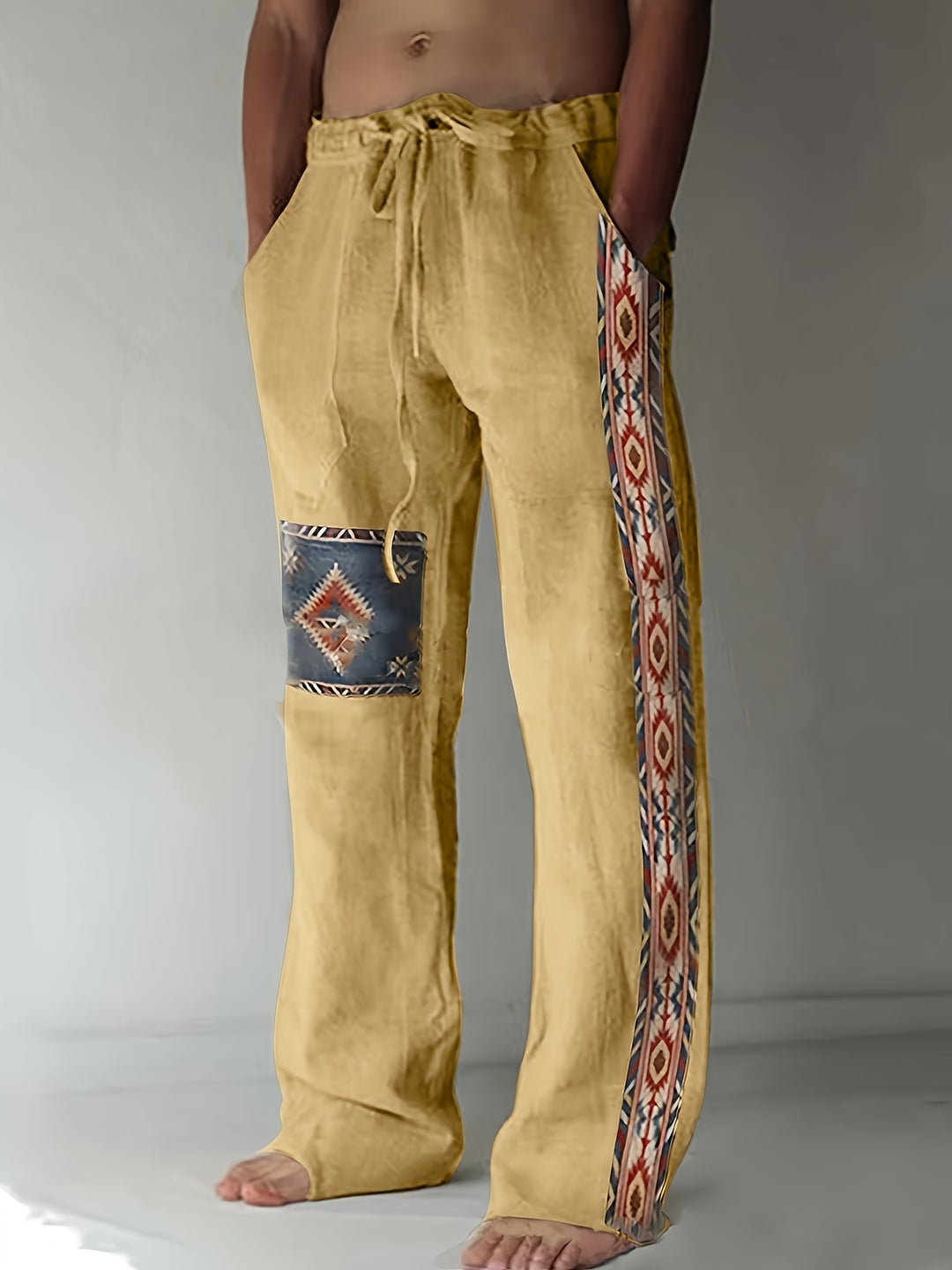 Broek Heren - Losse Zomerbroek met Etnische Print en Koordje | Zomer