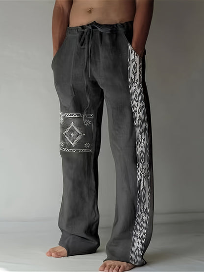 Broek Heren - Losse Zomerbroek met Etnische Print en Koordje | Zomer