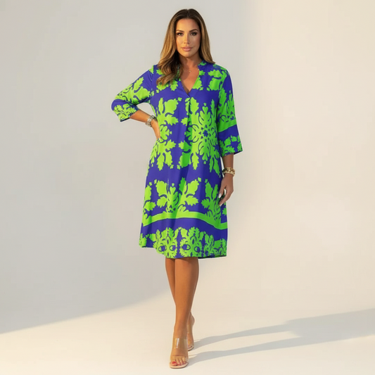 Julia - Boho Zomerjurk Dames met V-hals en Driekwart Mouwen