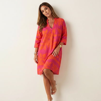 Julia - Boho Zomerjurk Dames met V-hals en Driekwart Mouwen
