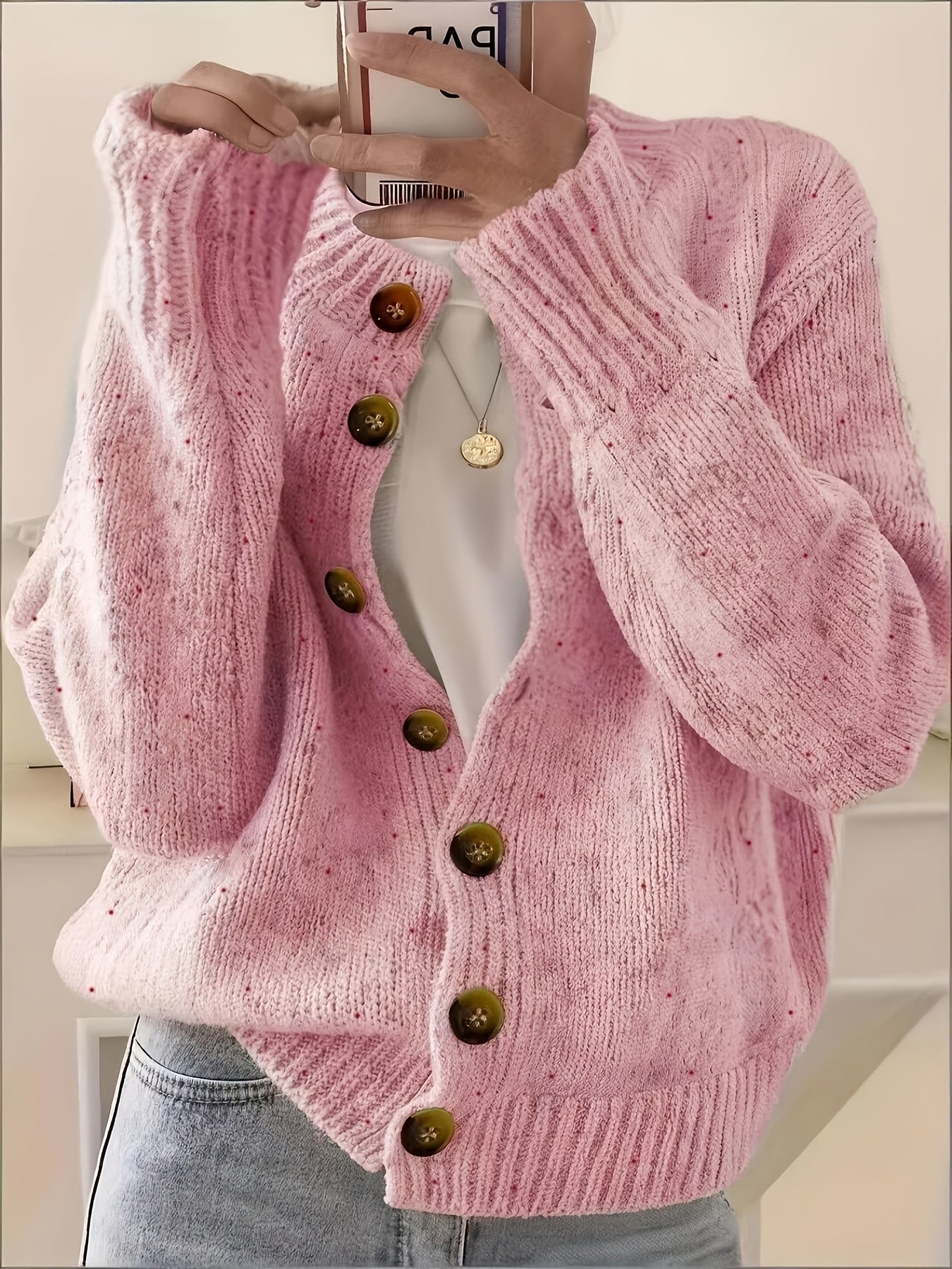 Julia - Dames Gebreid Vest met Knoopsluiting voor de Herfst