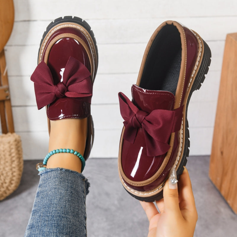 Julia - Trendy Orthopedische Instappers Dames met Chunky Zool en Strikdetail
