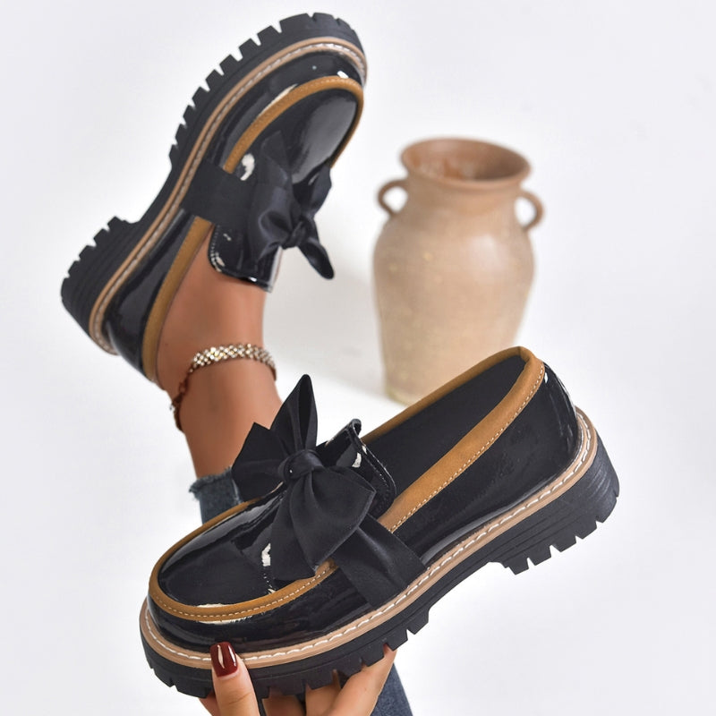 Julia - Trendy Orthopedische Instappers Dames met Chunky Zool en Strikdetail