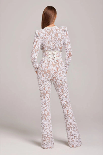 Jumpsuit Dames - Lange Mouwen met Uitlopende Pijpen | Bruiloft