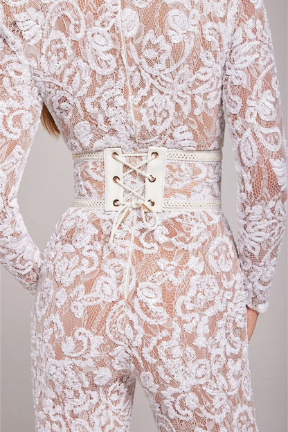 Jumpsuit Dames - Lange Mouwen met Uitlopende Pijpen | Bruiloft