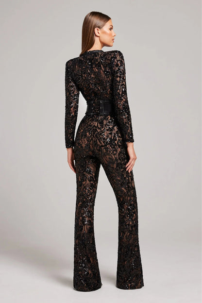 Jumpsuit Dames - Lange Mouwen met Uitlopende Pijpen | Bruiloft