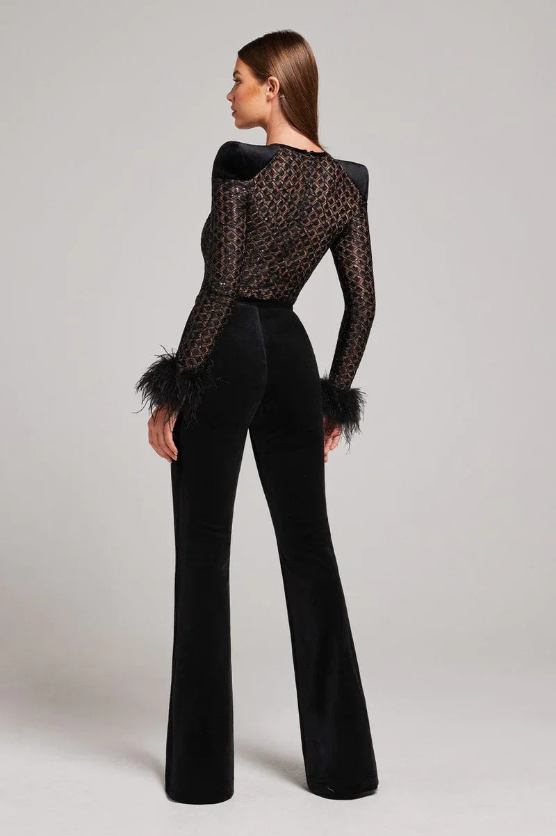 Jumpsuit Dames - Lange Mouwen met Uitlopende Pijpen | Gala