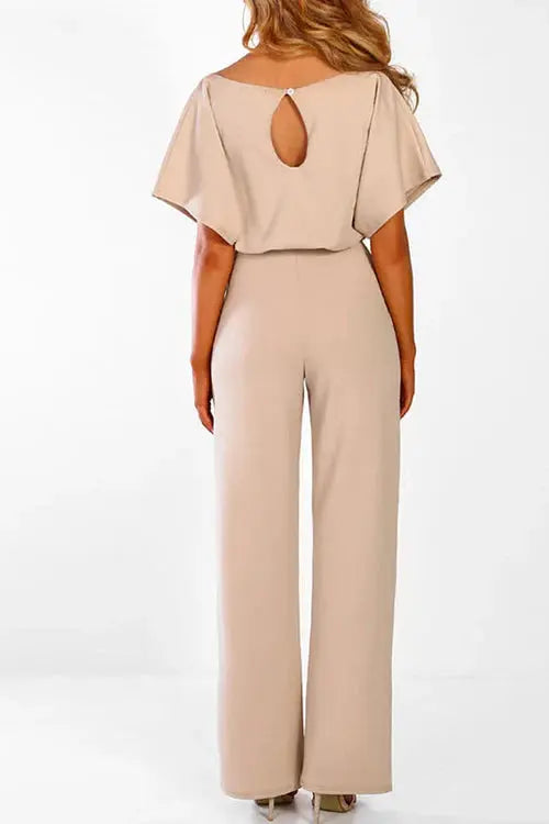Jumpsuit Dames - Wijde Pijpen met Strikceintuur | Elegant