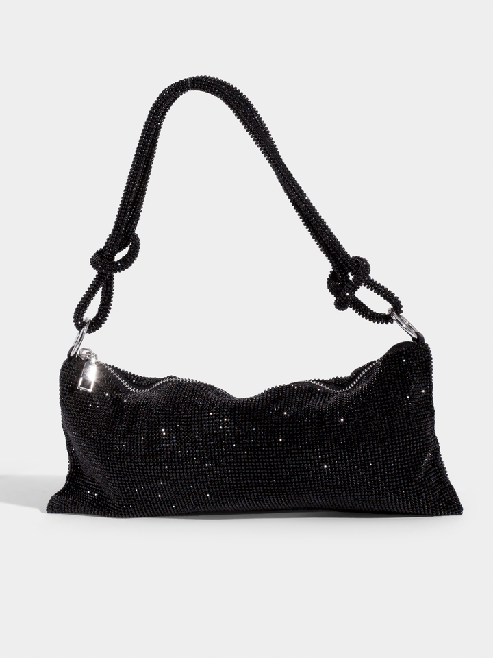 Tas Dames - Glinsterende Avondtas met Geknoopte Strass Band | Feestelijk