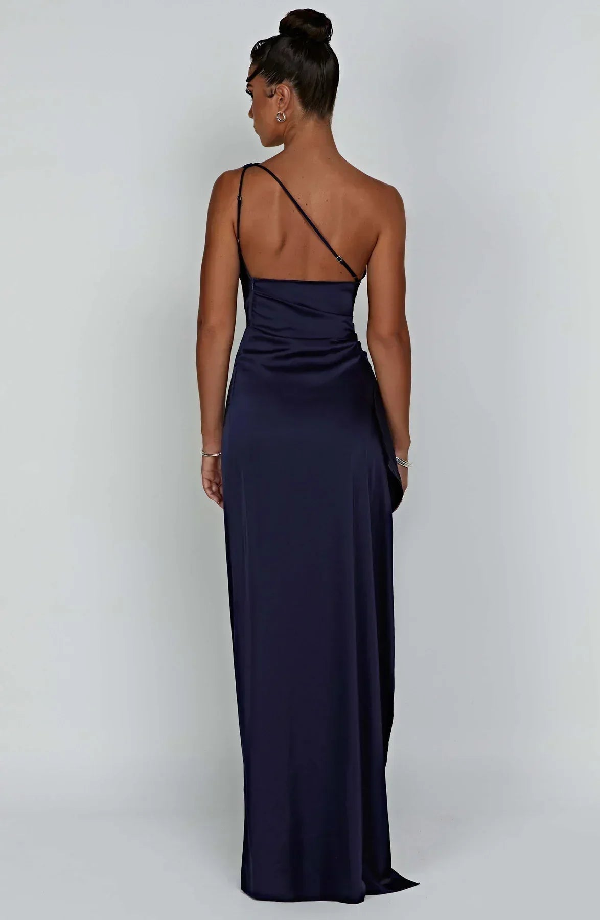 Lara - Chique Bruiloft Gastenjurk Dames met One-Shoulder Hals en Hoge Zielsplit