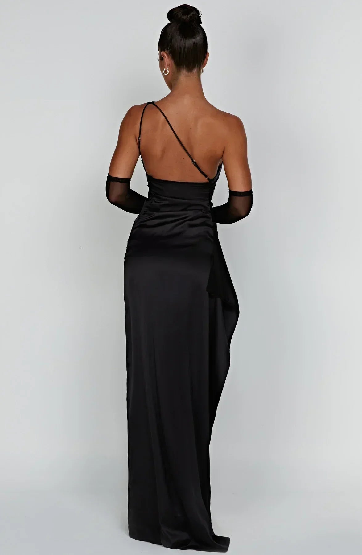 Lara - Chique Bruiloft Gastenjurk Dames met One-Shoulder Hals en Hoge Zielsplit