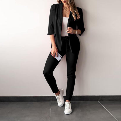 Lara - Dames Broekpak Set Casual Smart met Blazer en Slanke Pantalon