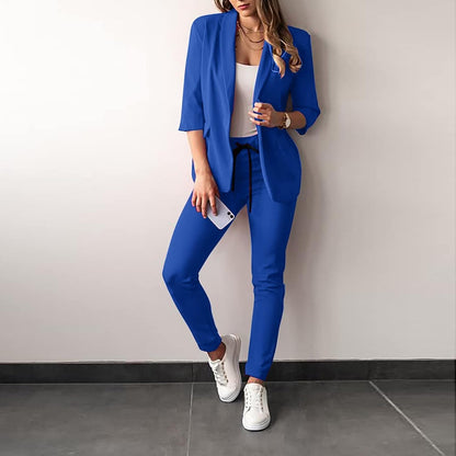 Lara - Dames Broekpak Set Casual Smart met Blazer en Slanke Pantalon