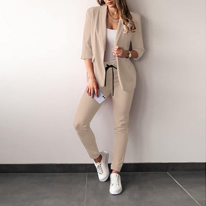 Lara - Dames Broekpak Set Casual Smart met Blazer en Slanke Pantalon