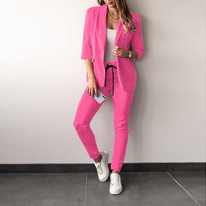 Lara - Dames Broekpak Set Casual Smart met Blazer en Slanke Pantalon