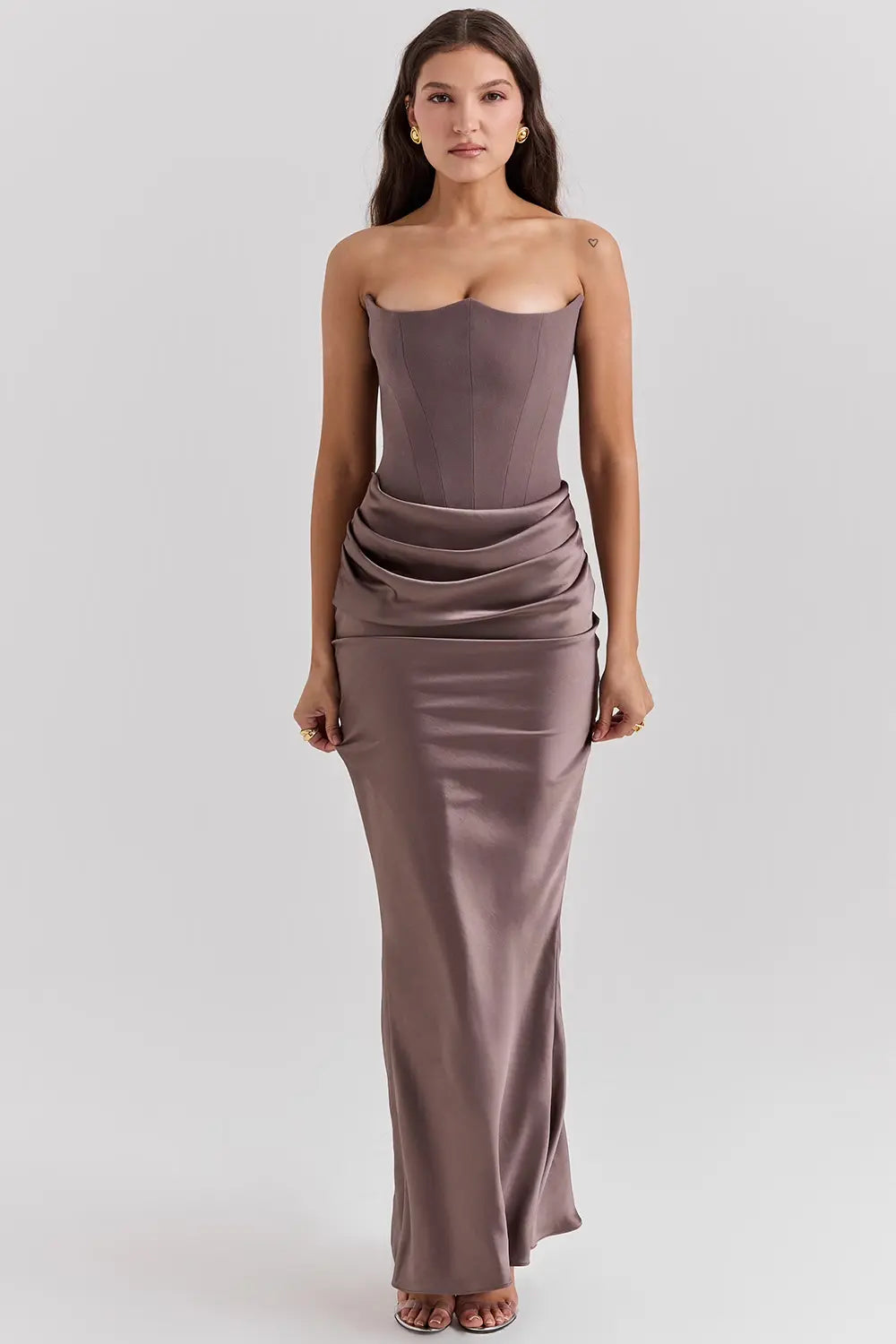 Lara - Elegante Bruiloft Gastenjurk Dames Strapless Corset met Geplooide Rok en Zeemeermin Zoom