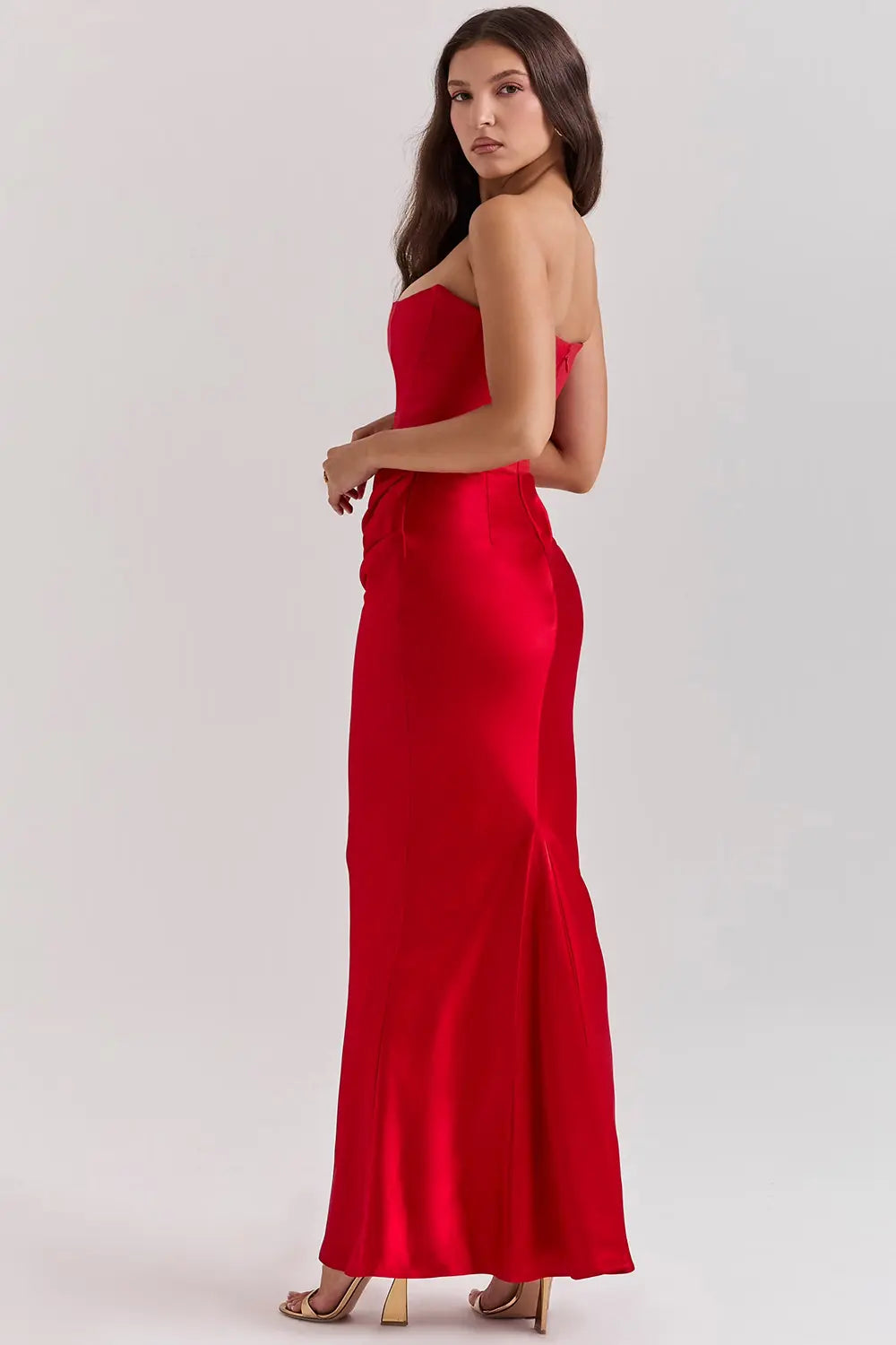 Lara - Elegante Bruiloft Gastenjurk Dames Strapless Corset met Geplooide Rok en Zeemeermin Zoom