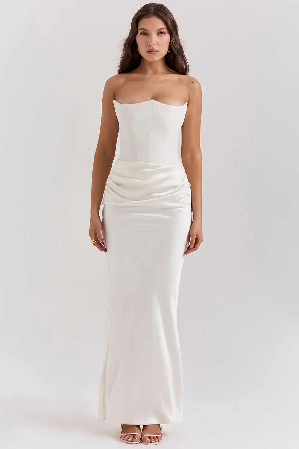 Lara - Elegante Bruiloft Gastenjurk Dames Strapless Corset met Geplooide Rok en Zeemeermin Zoom
